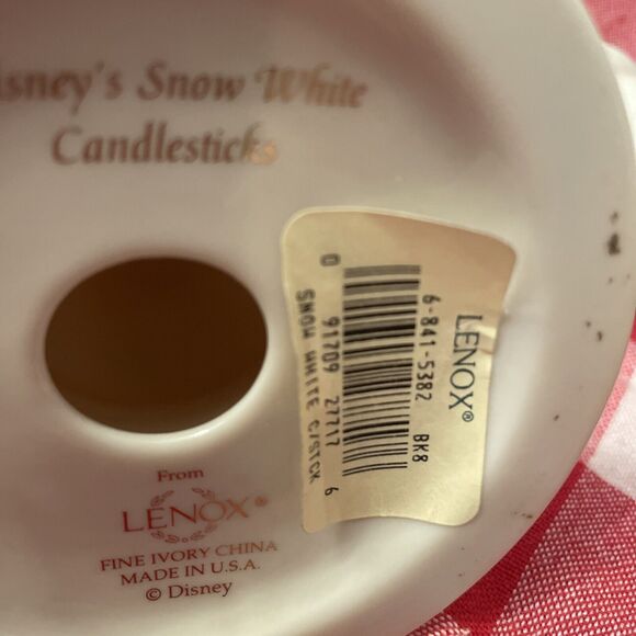 Lenox Disney Fine China 24k Gold “Snow White”Candlesticks Set of 2 5” Tall - Picture 12 of 12